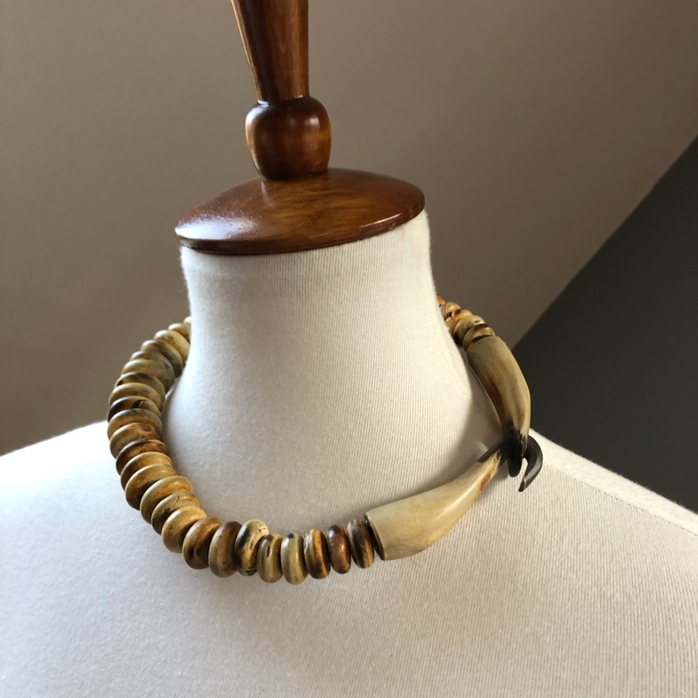 Catherine Noll Dramatic Carved Wood Choker